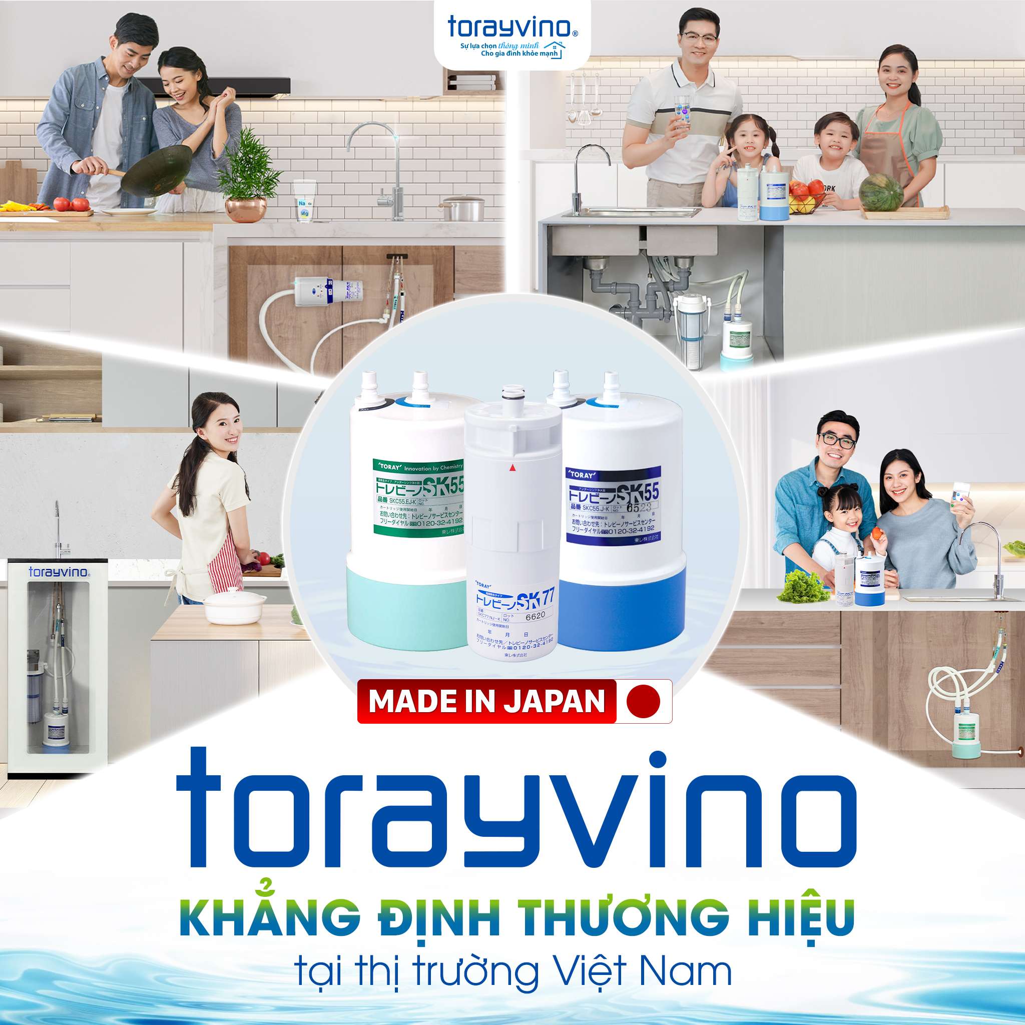Nhiều gia đình Việt tin chọn máy lọc nước để gầm tủ bếp Torayvino chất lượng nhập khẩu Nhật Bản cho căn bếp của mình